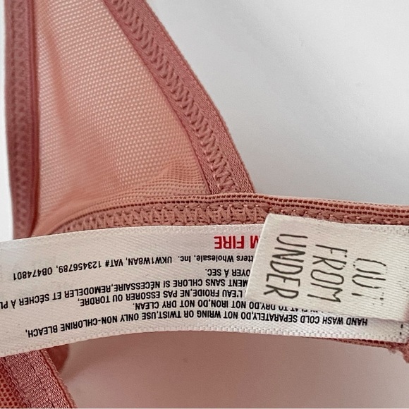 OUT FROM UNDER X URBAN OUTFITTERS Pink Mesh Triangle Bralette Intimates: - Picture 8 of 9